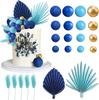 Palm Leaves Cake Decorations Balls Cake Toppers for Birthday Wedding Anniversary Baby Shower Party Supplies