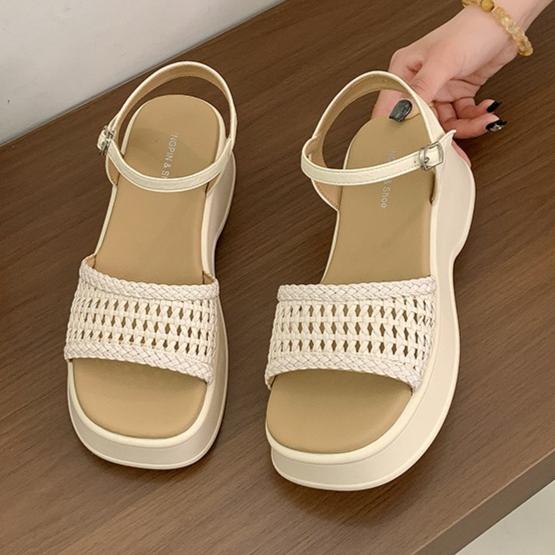 

Fashion Weave Mesh Women s Sandals High Heels Platform Shoes Fashion Buckle Slippers 2025 New Summer Pumps Casual Shoes Dress Sandalias 40 покинуть белый