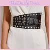 Double Buttonhole Row Extended Womens Waistband Elastic Decoration Dress