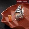 Cultural Gawu Box Ring with Inner Chamber Adjustable Open Finger Ring Unisex Accessory for Parties and Daily Wear