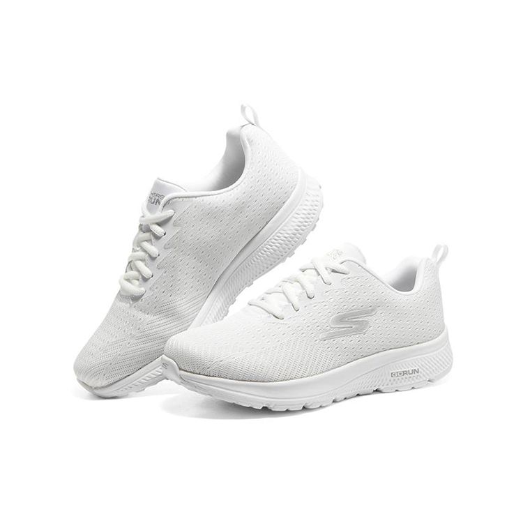 Skechers Go Run Consistent Fashionable Versatile Mesh Low-Top Casual Running Shoes Women Sneaker White 128286-WHT