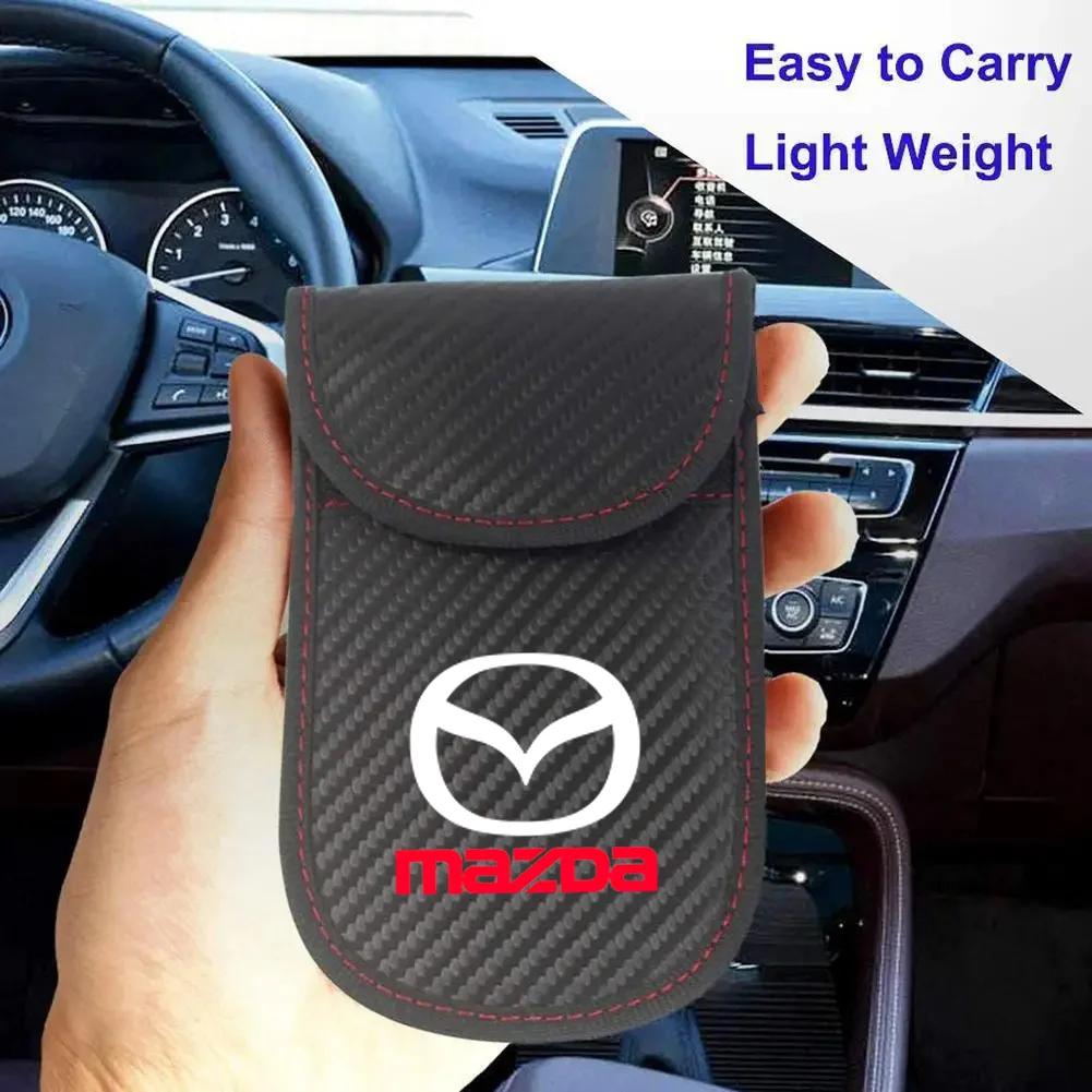 2025 Chaud Pour Mazda Skyactiv 3 5 6 Axela Atenza CX 5 CX3 MX5 Étui Bloqueur de Signal de Clé de Voiture Cage de Faraday Pochette Porte-clés Sans Clé RFID Bloc