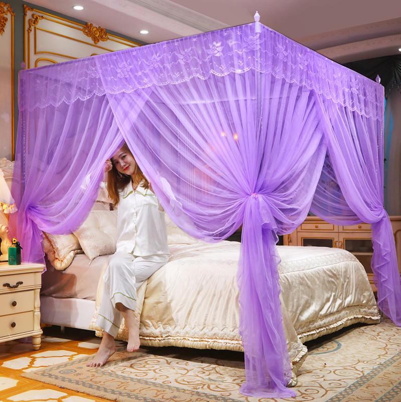 Princess Style Encrypted Mesh Mosquito Net for Home, Thickened Palace Design, Three-Door Net for 1.5m-1.8m Beds