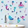 Under The Sea Glow In The Dark Wall Decals, Mermaids Seahorse Shells Luminous Sticker for Girls Room, Nursery, Bathroom, Ceiling, Wall Decor