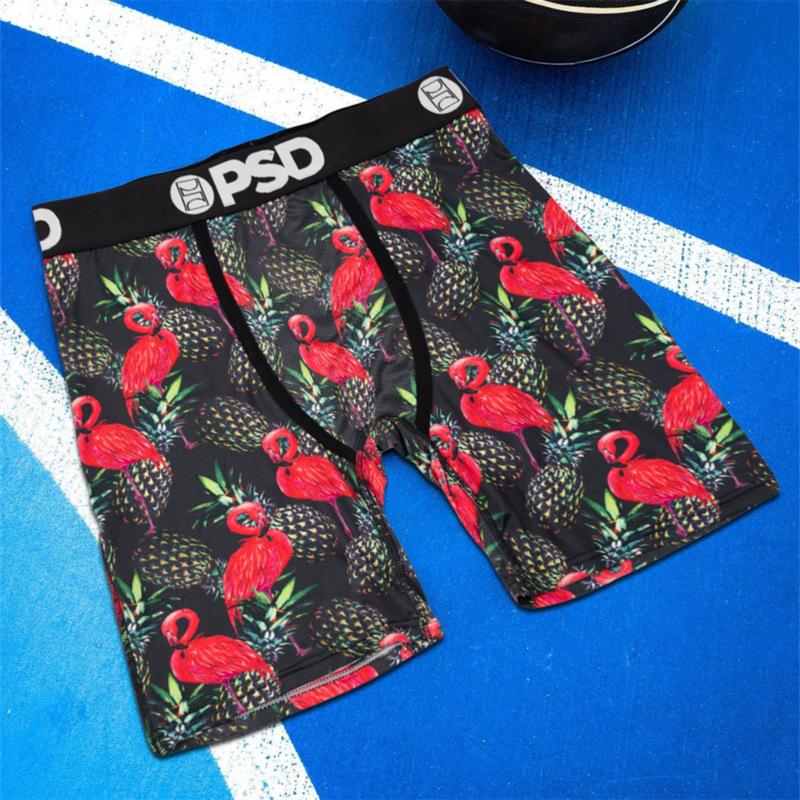 PSD Boxer Briefs Estampados Cómodos de Secado Rápido para Hombre de Línea Larga de Tiro Medio