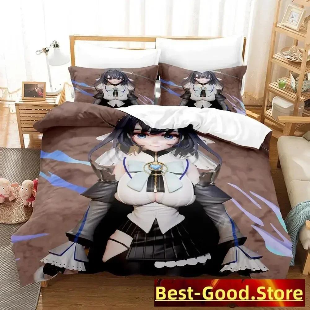 Ouro Kronii Bedding Set Single Twin Full Queen King Size Bed Set Adult Kid Bedroom Duvetcover Sets Anime Parure De Lit Bed