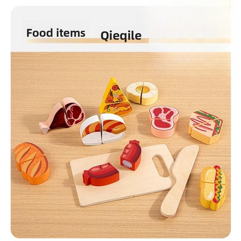 Simulation Kitchen Pretend Toy Wooden Classic Game Educational Toy for Children Kids Gift Cutting Fruit Vegetable Food Set Gifts