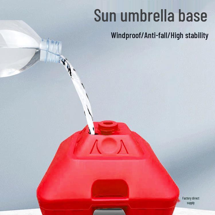Large Outdoor Sunshade: Special Patio Umbrella with Plastic Base - Fillable with Water or Sand