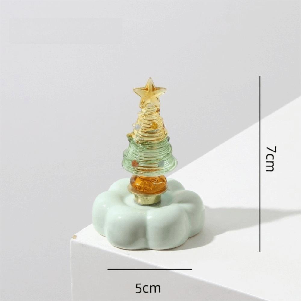 Glass Glass Christmas Tree Rotating Display Base Mini Tree Ornament  Home Table Decor