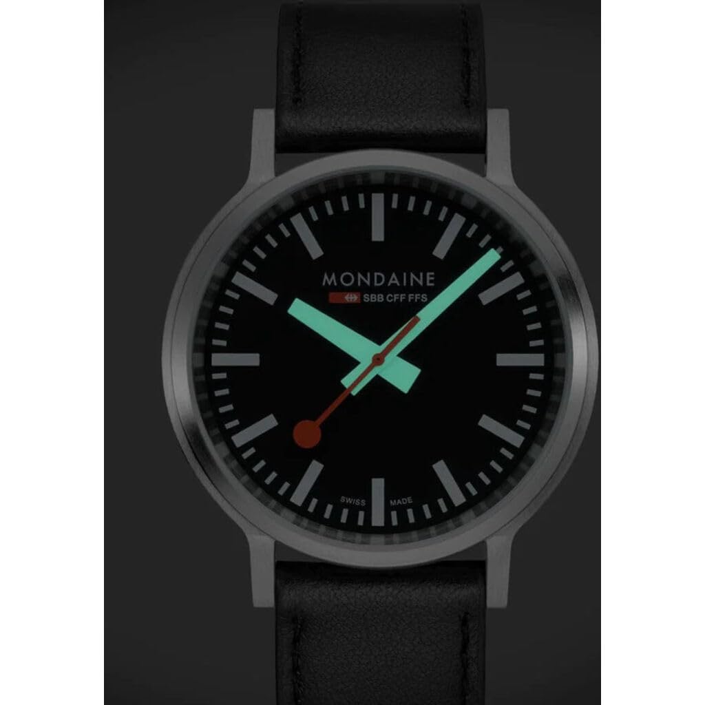 MONDAINE 41mm Watch for Men and Black Grape Vegan Stop-to-Go Women, Dial, Leather, MST.41020.LBV.2SE [Official Import]