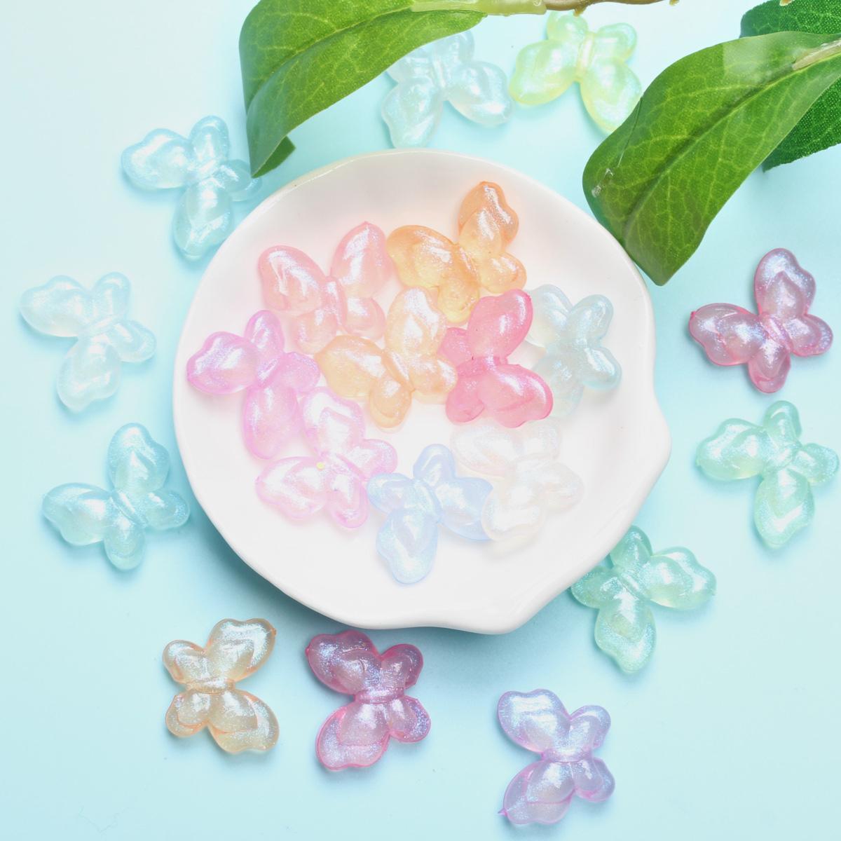 

Handmade 20 шт. акриловые модные флуоресцентные бабочки свободные бусины креативные женские ювелирные аксессуары «сделай сам» для изготовления ожерелья и сережек для девочек