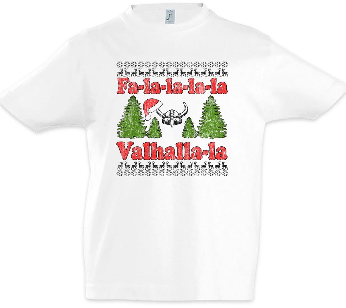 Fa-la-la-la-la Valhalla-la Boys T-Shirt Vikings Viking Fun Merry Christmas Thor 160