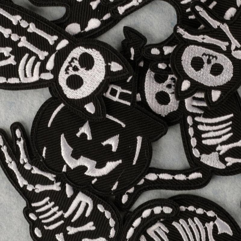 9 Pcs Pumpkin Embroidered Patches Skull Cats Repair Patches Iron On Patches Applique Patches Sewing Patches for Clothes