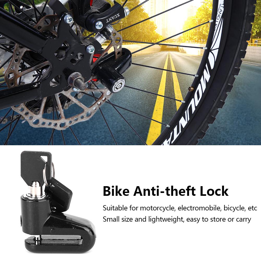3 Colors Metal Bike Lock Disc Brakes Anti Theft Bicycle Locks With Plastic Frame & Keys