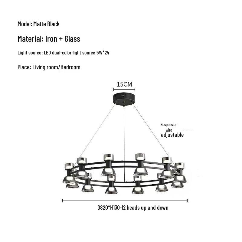 Modern Italian Minimalist Glass Chandelier for Living Room or Bar