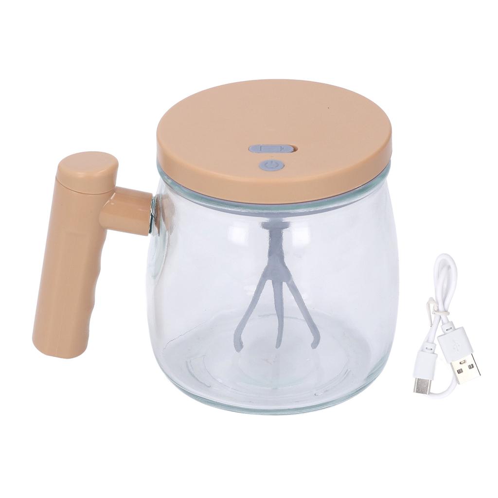Self Stirring Mug Khaki Glass Rechargeable Fully Automatic High Speed Portable 400ml Electric Self M