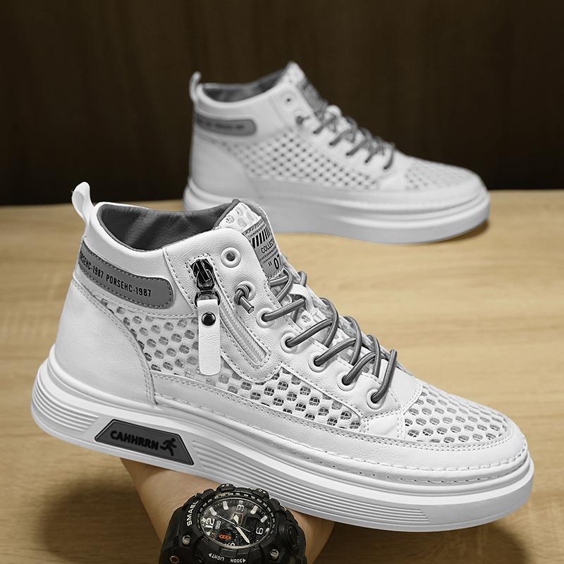 YRZL Men's Shoes Casual Board Shoes Running Sports Shoes Summer Athletic Mesh Breathable Male Walking Shoe Man Sneakers