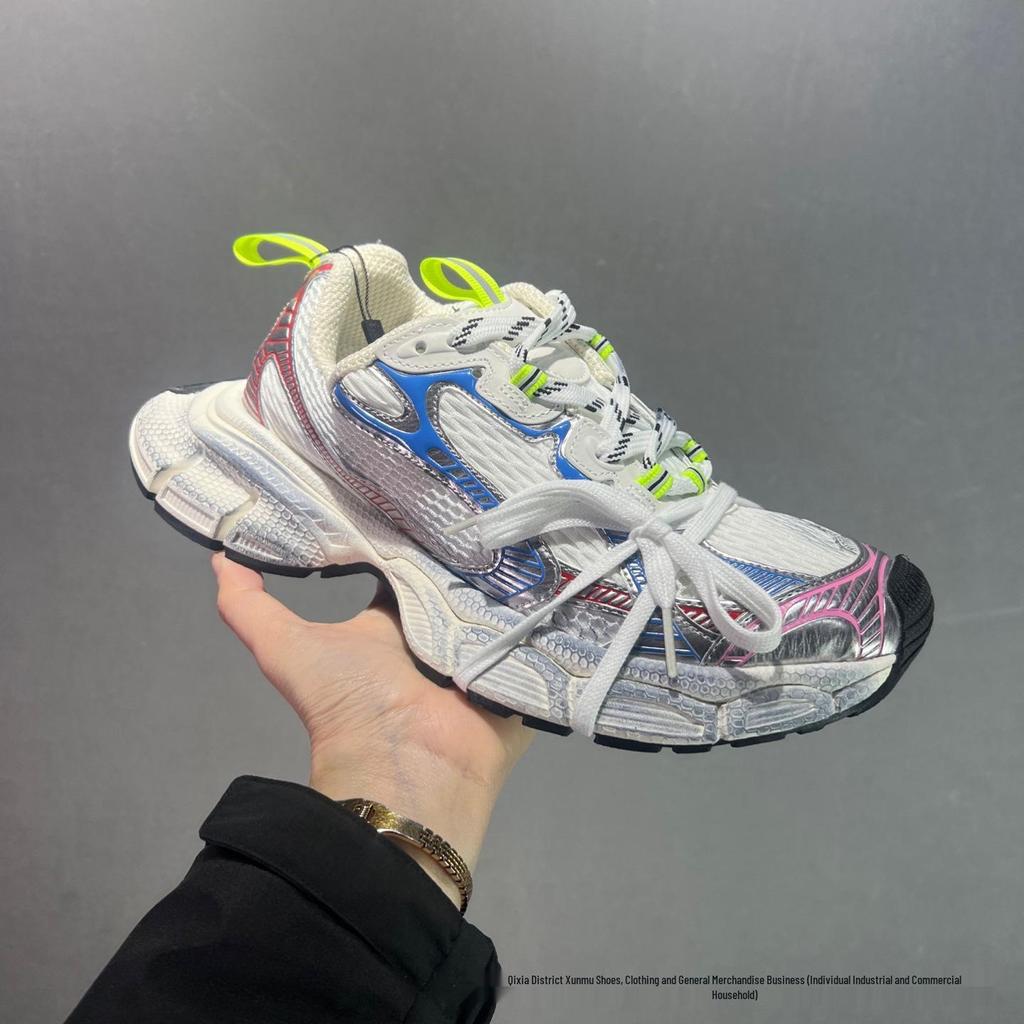 Men's Black Distressed Style 3XL Thick-Soled Casual Sports Dad Shoes with Height Boost