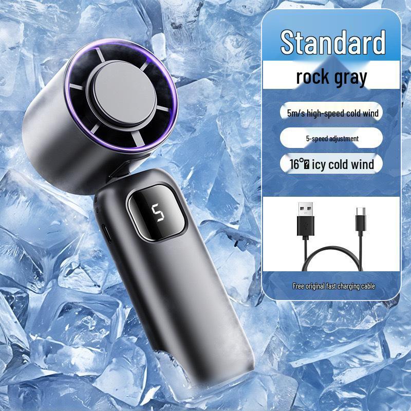 Portable Mini USB Rechargeable Folding Fan - Low Noise, Powerful Breeze for Office/Student Use