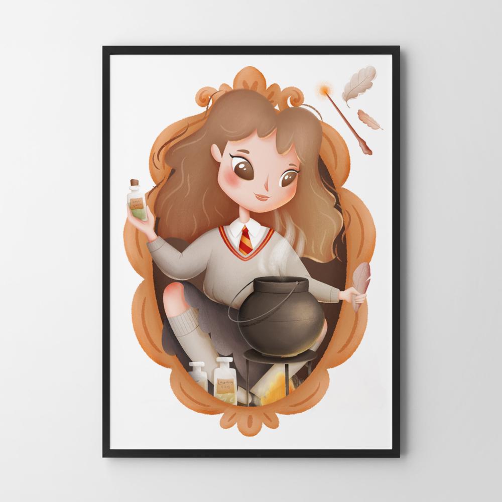 Plakat portret harry potter hermiona granger