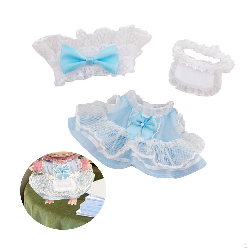 Doll Maid Outfit Set for 17cm Dolls, Complete with Extras
