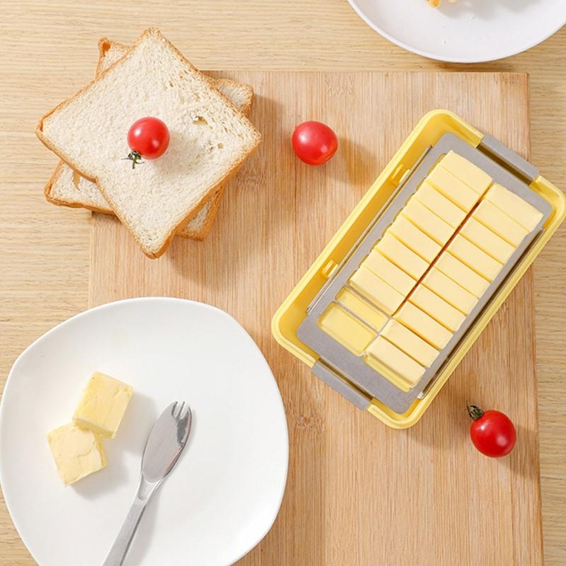 Convenient Butter Cutting and Storage Container Butter Dish with Lid Plastic Butter Container Suitable for Butter