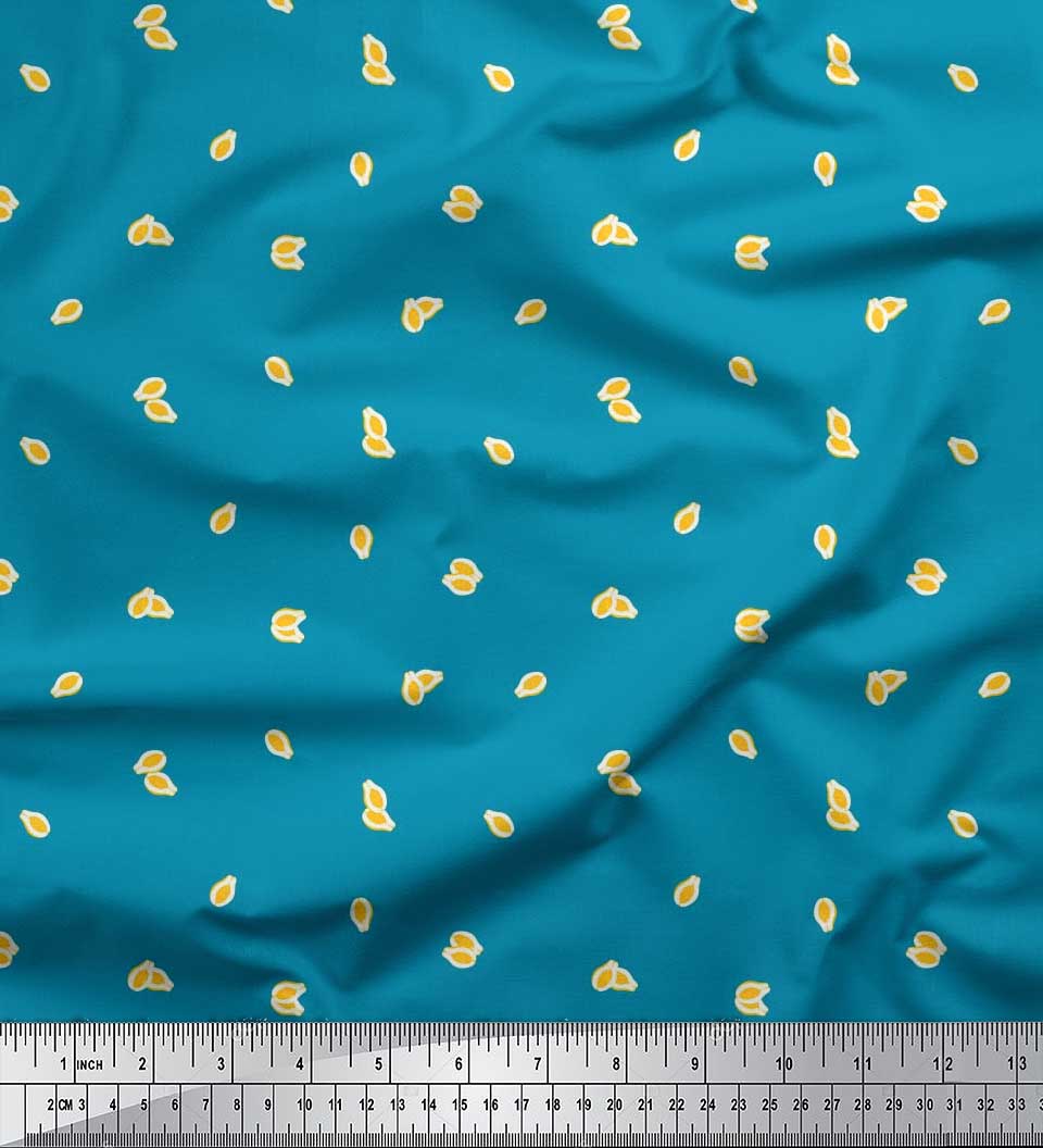 

Soimoi Japan Креп Сатин Тканина Авокадо Сорочка Принтована Тканина 1 метр 42 дюйма 42 Inch Wide - Poly Crepe синій