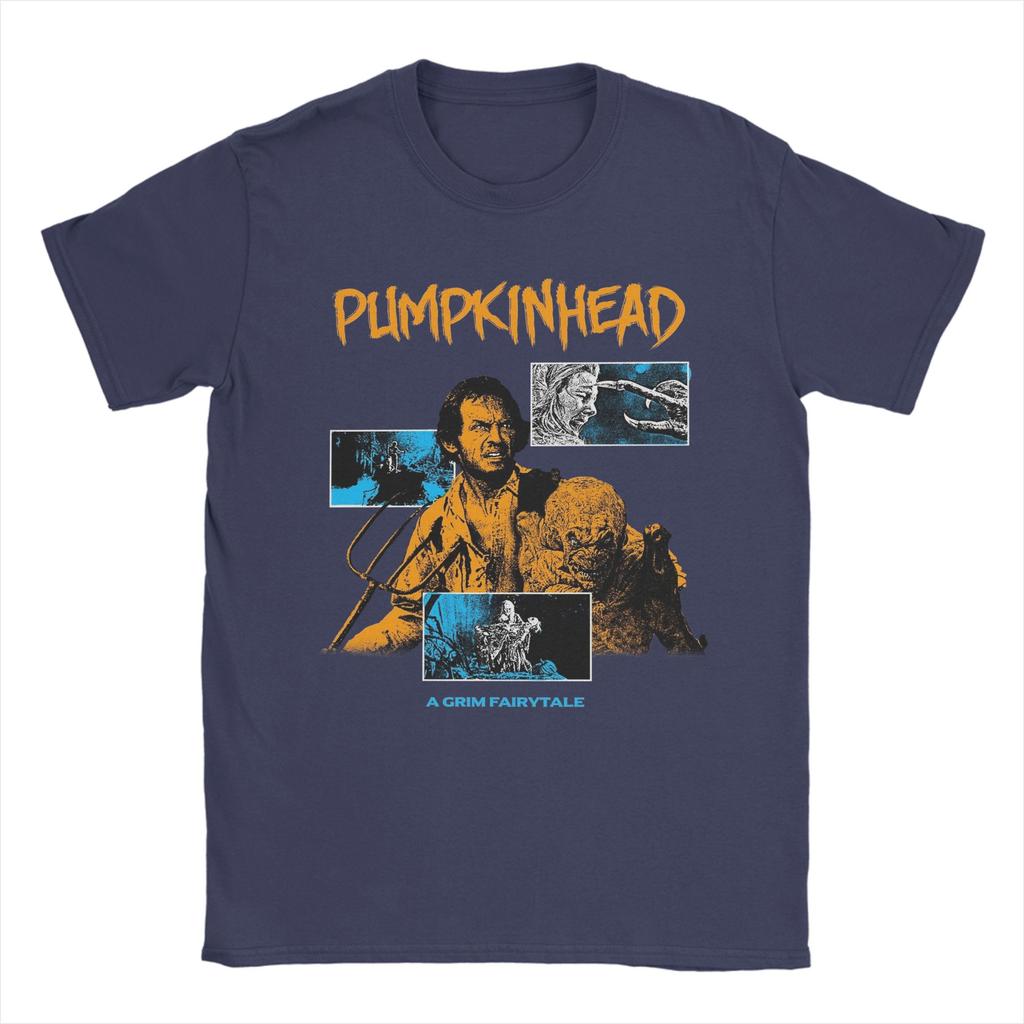 Pumpkinhead T Shirts for Men Pure Cotton Vintage TShirts Round Neck Tee Shirt Short Sleeve Tops Original