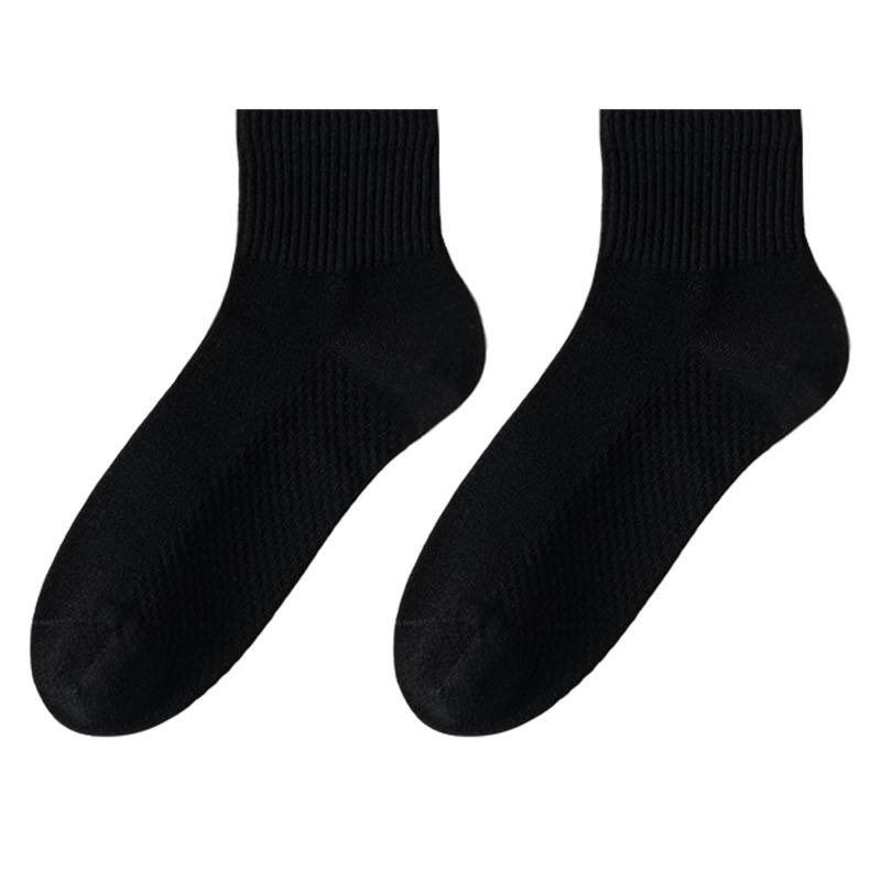 

Antibacterial Socks - Pure Cotton Massage Sole, Moisture-wicking and Sweat-absorbing, Summer Lightweight Mid-calf Socks, Anti-torsion 1 pair чёрный