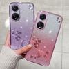 KADEM For Oppo A78 4G Case Mobile Phone Cover Rhinestone Flower Decor Phone Shell