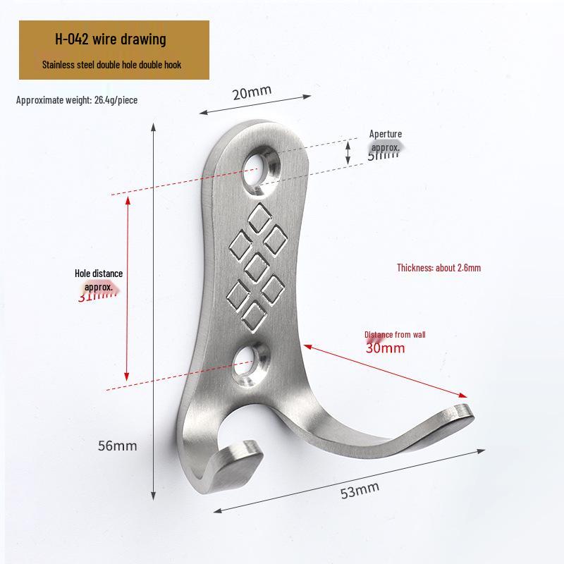 Jinrui Stainless Steel Black Bathroom Hook for Coats and Hats