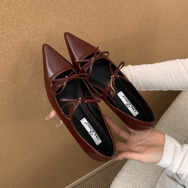 Fashion Spring Summer Fashion Pointed Toe Ladies Flats Slip On Shoes Female Shallow Footwear Butterfly-Knot Women Flats With Shoes