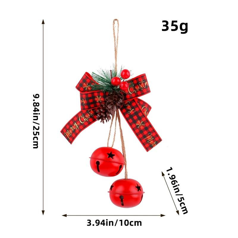 Christmas Decorations Five Pointed Star Bell Accessories Pendant Diy Christmas Tree Decorations Bow Knot Bell Window Props