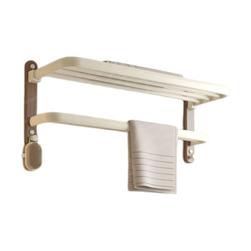 Walnuts And Aluminum Bath Towel Rack With Multiple Storage Layer Bathroom Hand Towel Rack Holder Space Saving