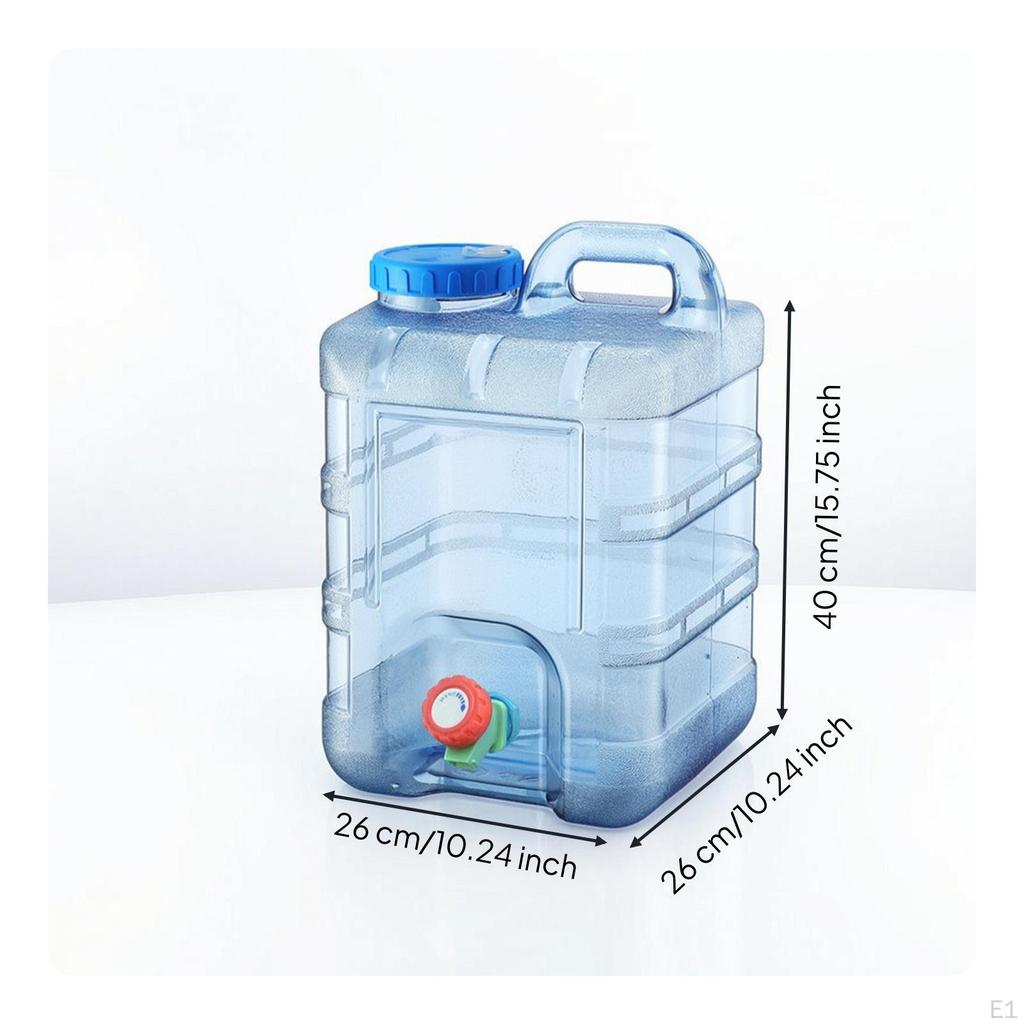 Water Jug with Spigot Transparent Faucet Portable for Campers, Journeyers, Camping,