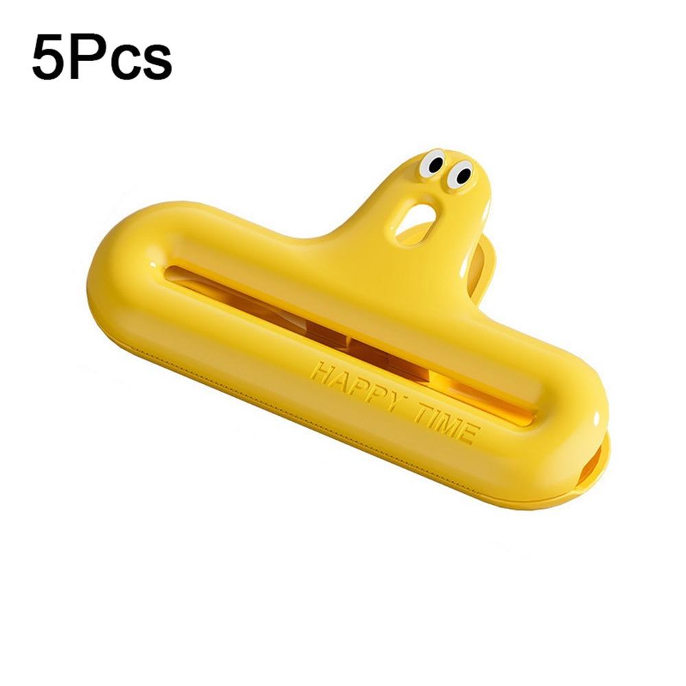

5 шт. Зажим для хранения пищевых пакетов для сохранения продуктов Зажим-герметик, защищающий от влаги, для дома жёлтый