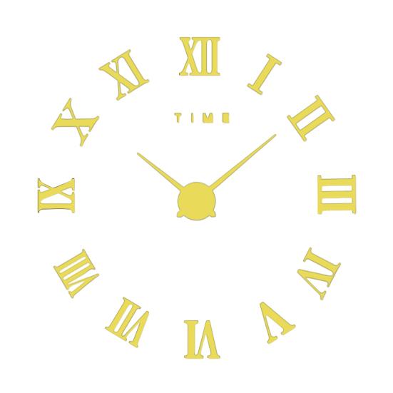 Roman Numbers Acrylic Mirror Surface DIY Sticker Wall Clock Living Room Decor