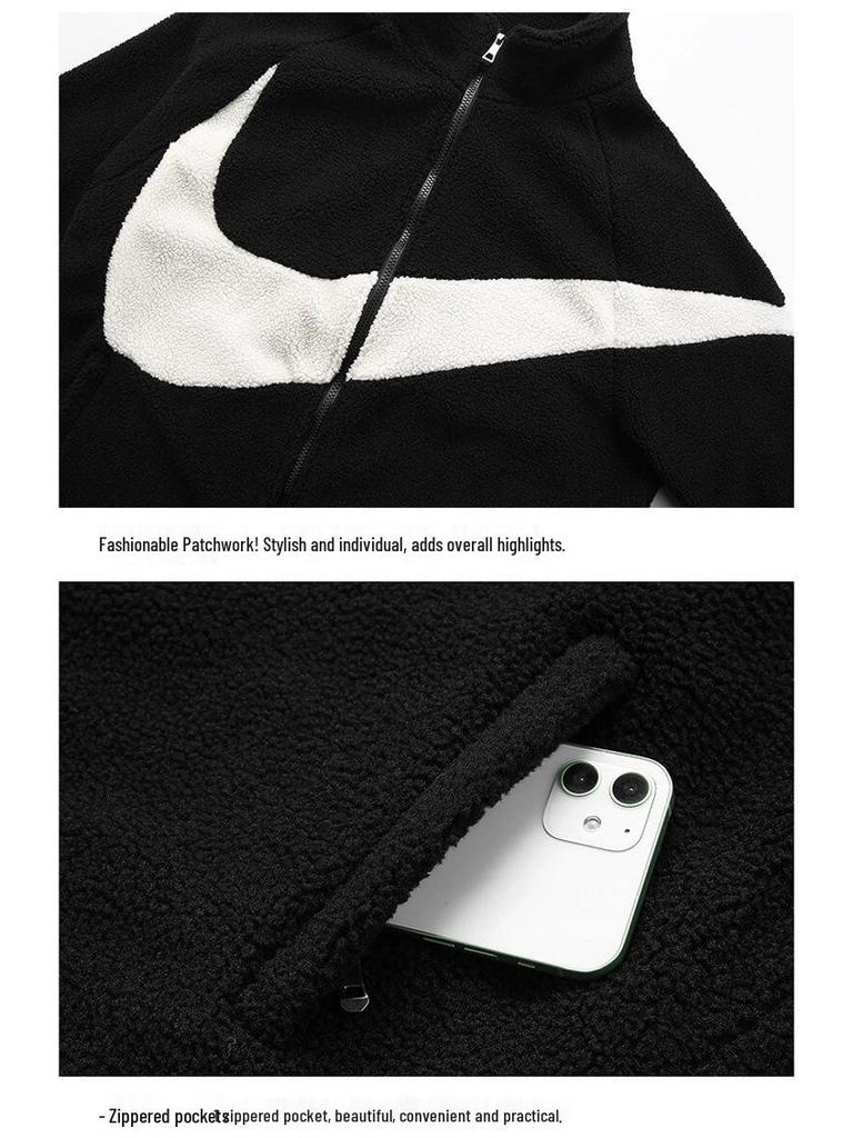 Men's Thick Lambswool Fleece Sports Cardigan - Warm & Stylish for Fall/Winter