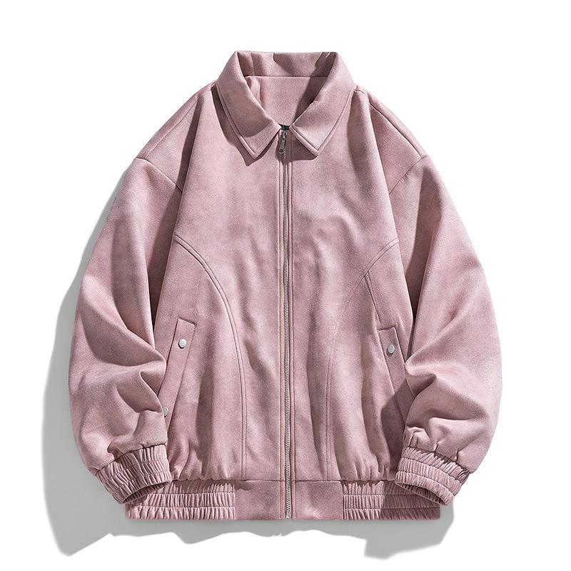 American Retro Purple Lapel Leather Jacket Men's Maillard High-end Suede Couple's Jacket