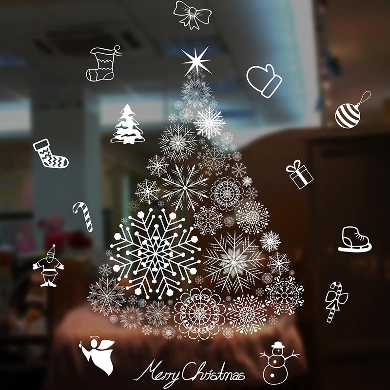 72x54CM White Christmas Static Cling Window Decal