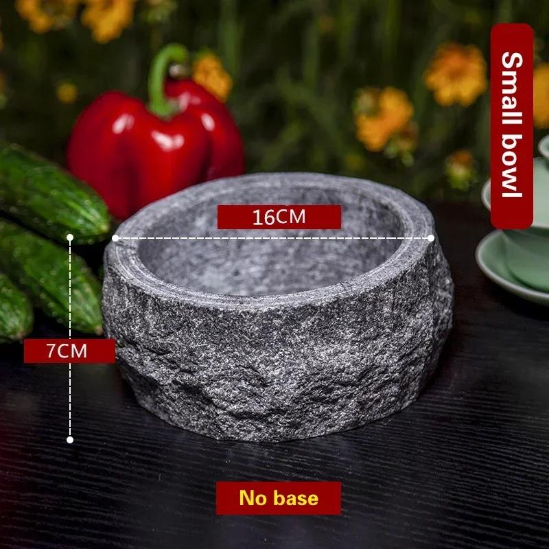 

Утолщенный натуральный грубый каменный горшок для замоченной курицы Корейская кухня Каменный горшок столовая посуда Каменный горшок для смешивания риса специальные горшки