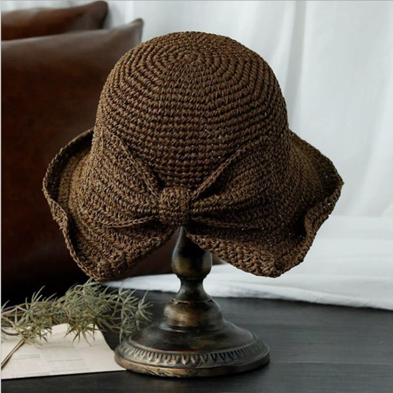 Foldable Wide Brim Straw Hat for Women | Summer Beach Sun Hat Packable Travel