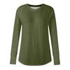 Loose Long Sleeve T Shirt Women Solid Round Neck Medium Top Thumb Hole