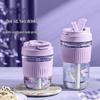 Elegante Tazza da Caffè e Acqua in Vetro con Cannuccia - Portatile per Donne, Ufficio, Studenti