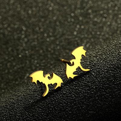 Kinitial Laser Carved Fashionable Stainless Steel Earrings Shooting Stars Dragon Study Earings Anniversary Gift