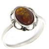 Silberring 'Inspiration' Cognac-Bernstein (Rhodium) - 12 mm