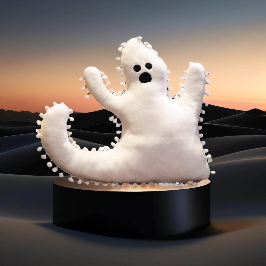 Ghost Plush Pillow Stuffed Toy Cushion Soft Halloween Scene Decor 45cm White