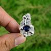 Tanzanite Quartz Stone Sterling Silver Trendy Statement Wife Flower Ring Jewelry