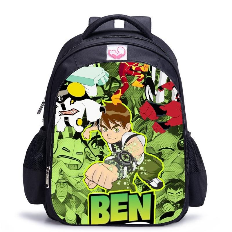 Ben10 Teenager Hacker Klassische Schwarze Schultasche Jungen Entlastende Rückenstütze Schultasche Grundschüler Tägliche Schulrucksack