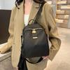 Crossbody Bag Multi-functional Nylon Backpack Small Travel Black Shoulder Bag Simple Handbag Retro Backpack Lady